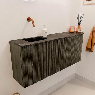 Toiletmeubel Mondiaz Joya Dlux | 101.6 cm | Meubelkleur Shadow | Faye wastafel Lava Wasbak Links | Zonder kraangat(en)