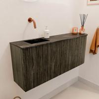 Toiletmeubel Mondiaz Joya Dlux | 101.6 cm | Meubelkleur Shadow | Faye wastafel Lava Wasbak Links | Zonder kraangat(en)