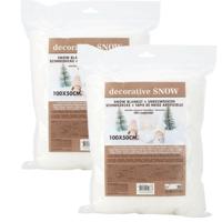Sneeuwdeken - 2x - 100 x 50 cm - wit - biologisch afbreekbaar - sneeuwtapijt - sneeuwversiering