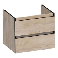 Brauer Joy Edge Onderkast 60 cm - met 2 Softclose Lades Greeploos en 1 Sifon Uitsparing - Forest Wheat