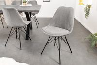 Design stoel SCANDINAVIA MEISTERSTÜCK grijs koord zwart metalen frame - 43696