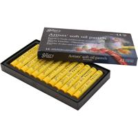 Gallery Oliepastel, L: 7 cm, d 11 mm, dikte 11 mm, geel, 12 stuk/ 1 doos