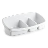 Plasticforte Spons houder - 26x14 cm - wit - doekjes organizer