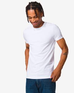 HEMA Heren T-shirt Slim Fit O-hals Wit (wit)