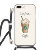 But first coffee: iPhone 8 Plus Transparant Hoesje met koord