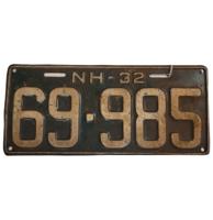 New Hampshire Kentekenplaat - 1932 - Origineel