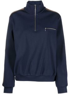 Tory Burch sweat à détails rayés - Bleu