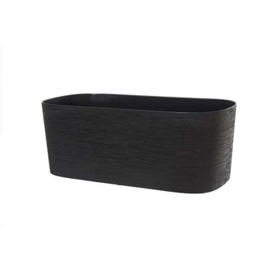 Plantenbak + waterreserve - GARDEN ID Respect - Zwart-Anth 50 x 17 cm - 100% huishoudelijk afval - 100% recyclebaar - Gestructureerd oppervlak
