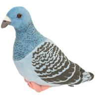 CarlDick pluche knuffeldier Duif - 24 cm - blauw/grijs - vogels