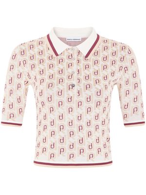 Rabanne haut à motif monogrammé - Tons neutres