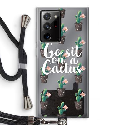 Cactus quote: Samsung Galaxy Note 20 Ultra / Note 20 Ultra 5G Transparant Hoesje met koord