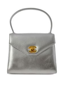 CHANEL Pre-Owned sac à main à fermoir loquet CC (1997) - Argent