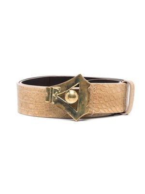 Gianfranco Ferré Pre-Owned ceinture à boucle logo (années 1990) - Tons neutres