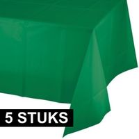 5x Tafelkleed groen 137 x 259 cm plastic