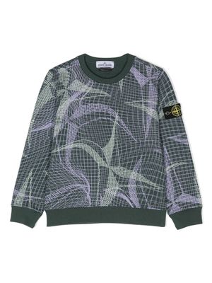 Stone Island Junior sweat à patch logo - Vert