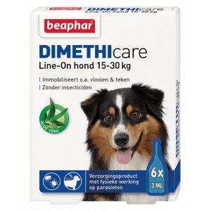 Beaphar Dimethicare Line-On (15 tot 30 kg) hond 3 x 6 pipetten