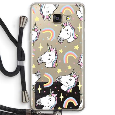 Rainbow Unicorn: Samsung Galaxy A5 (2016) Transparant Hoesje met koord