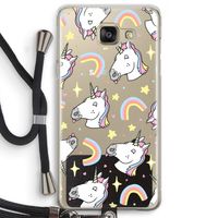 Rainbow Unicorn: Samsung Galaxy A5 (2016) Transparant Hoesje met koord
