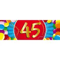 45 jaar leeftijd sticker - 19 x 6 cm - verjaardag - jubileum - versiering