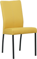 Gele leren moderne eetkamerstoel Comfort - poot vierkant zwart - Toledo Leer Giallo (geel leer)