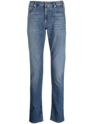 Emporio Armani jean slim à taille mi-haute - Bleu