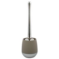 Toiletborstel in houder/wc-borstel Bilbao - ABS kunststof - taupe/beige - 38 x 12 cm