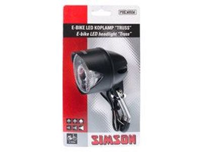 Simson voorvorkkoplamp truss e-bike zwart op kaart