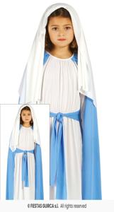 Maria Verkleedkleding Meisje Blauw/Wit