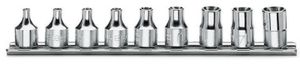 Beta 9-delige set dopsleutels voor Torx® schroeven (art. 910FTX) op support 910FTX/SB9 - 009100430