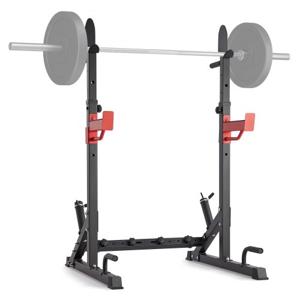 VEVOR Squat Stand Power Rack, multifunctionele halterstandaard met haak, opslaghulpstuk voor gewichtsplaten, verstelbare gratis bankdrukstandaard, maximale belasting 600 pond, stalen oefenvierkant