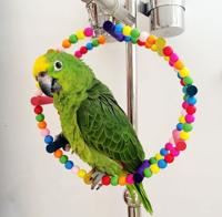 Papegaai vogel boog klimmen Swing Wheel ring speelgoed grootte: diameter 15cm