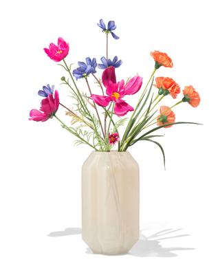 051 Vaas ⌀8x23cm Glas Bloemvorm Melkachtig Wit (wit)