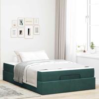 Bedframe met matras met opslag Donkergroen 120 x 190 cm Fluweel