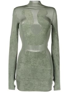 Dion Lee robe courte en maille intarsia - Vert