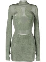 Dion Lee robe courte en maille intarsia - Vert