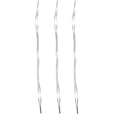 8x stuks draadverlichting zilverdraad 20 witte lampjes - 95 cm