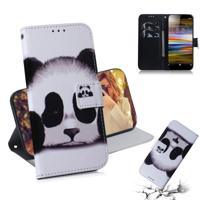 Panda patroon gekleurde tekening horizontale Flip lederen case voor Sony Xperia L3 met houder & kaartsleuven & portemonnee