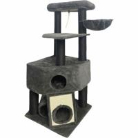 Krabpaal voor Katten Guily Dark Grijs Polyester Jute Pluche Hout Metaal Papier Staal Hout MDF Sisal (1 Stuks)