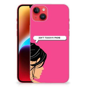 iPhone 14 Plus Silicone-hoesje Woman Don't Touch My Phone