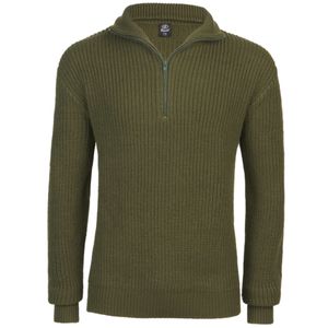 Marine Pullover Troyer Sweater Olive Heren