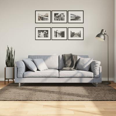 VidaXL Vloerkleed istan hoogpolig glanzend 140x200 cm grijs