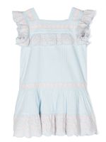 Stella McCartney Kids robe brodée à manches bouffantes - Bleu - thumbnail