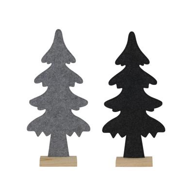 everlands kunstkerstboom vilt 54cm zwart of grijs
