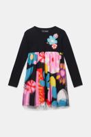 Gebloemde jurk met hoge taille - BLACK - 13/14