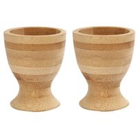 4x stuks eierdopjes van hout 6 cm - Eierdopjes