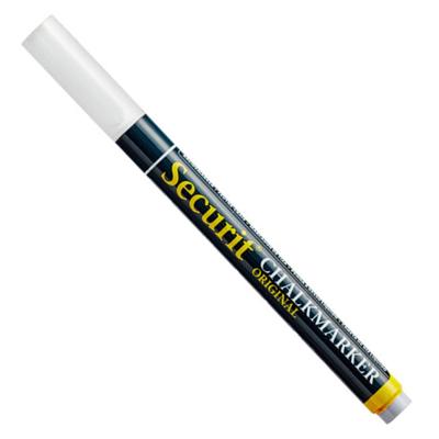 Securit Krijtbord stift - wit - ronde punt 1-2 mm - Voor borden glas en keramiek