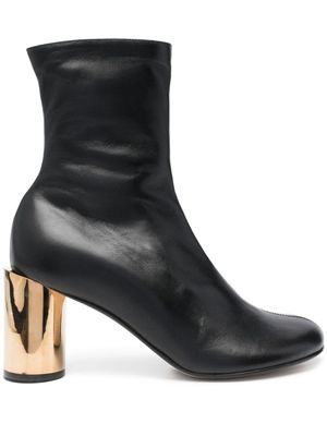 Lanvin bottines en cuir à bout rond 75 mm - Noir