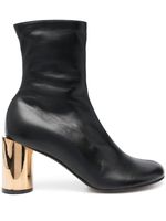 Lanvin bottines en cuir à bout rond 75 mm - Noir