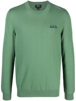 A.P.C. pull en maille fine à logo brodé - Vert