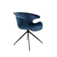 Zuiver Mia Eetkamerstoelen met armleuning Blauw - Set van 2 - thumbnail